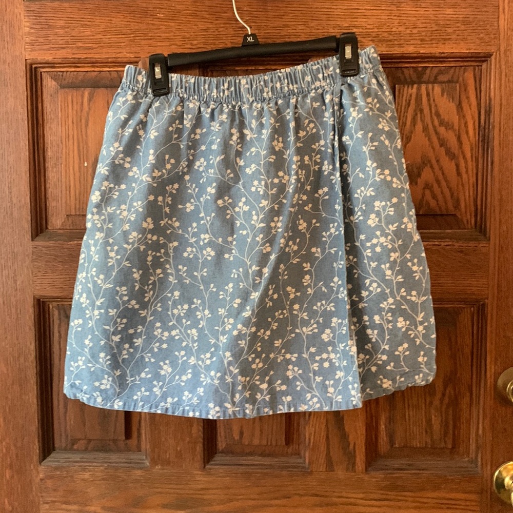 90s Floral Denim Skort - Size M